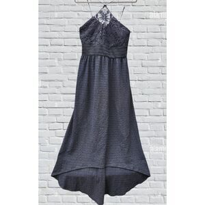 Derek Heart Womens Dress XL Black Lace Maxi High Low Dark Boho Romantic